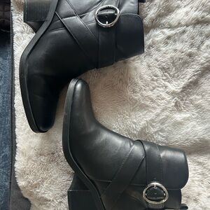 Nine West Black Ankle Booties with Buckle
